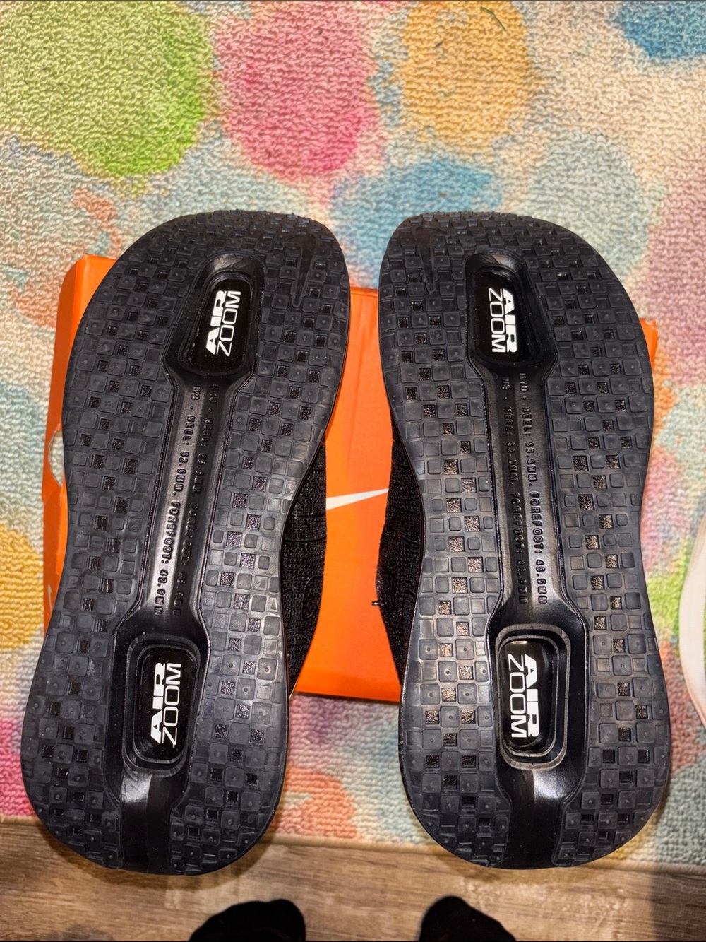 Nike Black and White Running Sneakers with Elevated Air Sole - Picture 6 of 7